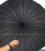 24 Ribs Umbrella - Black - Image 2