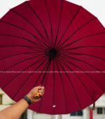 24 Ribs Umbrella - Maroon - Image 2